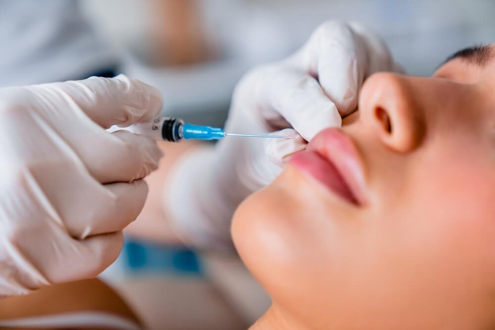 Botox or filler reaction during cosmetic lip injection procedure in Vancouver